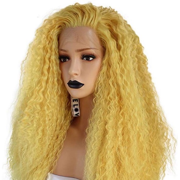 ✨YELLOW KINKY LOOK LACE-FRONT WIG *NWT* ? main image 5
